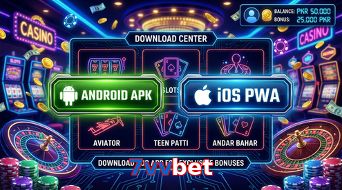 Main screen of 7Vvbet download page for PK players