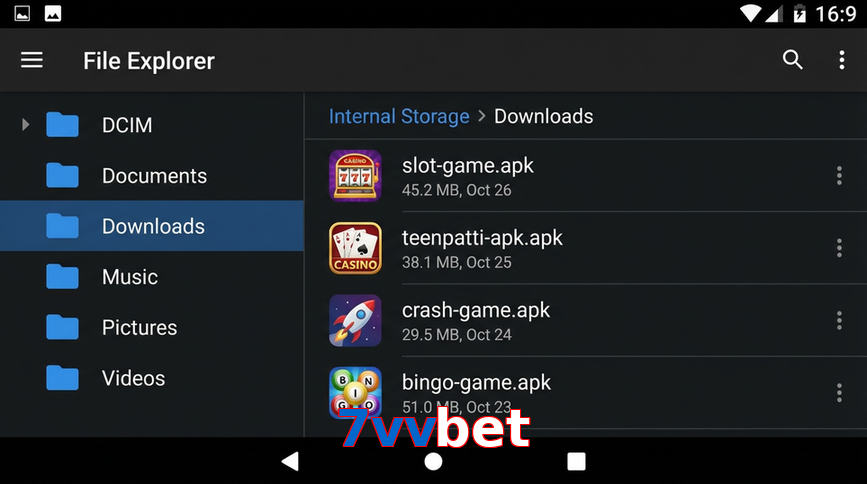 Main screen of 7Vvbet gameapk page for PK players